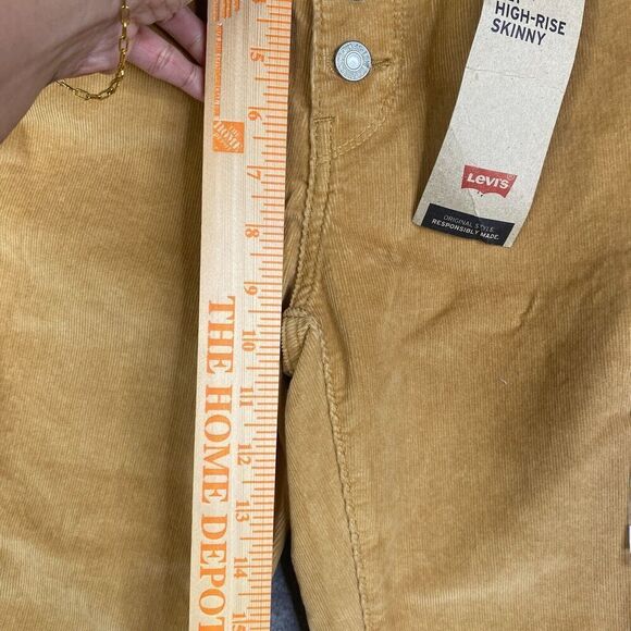 Levis 721 High Rise Skinny Corduroy Pants Womens 25 Brown Button Fly 5-Pocket - Picture 6 of 14